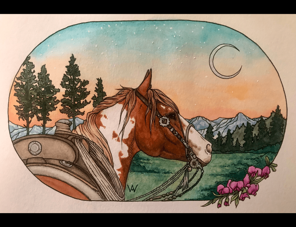 horse watercolor